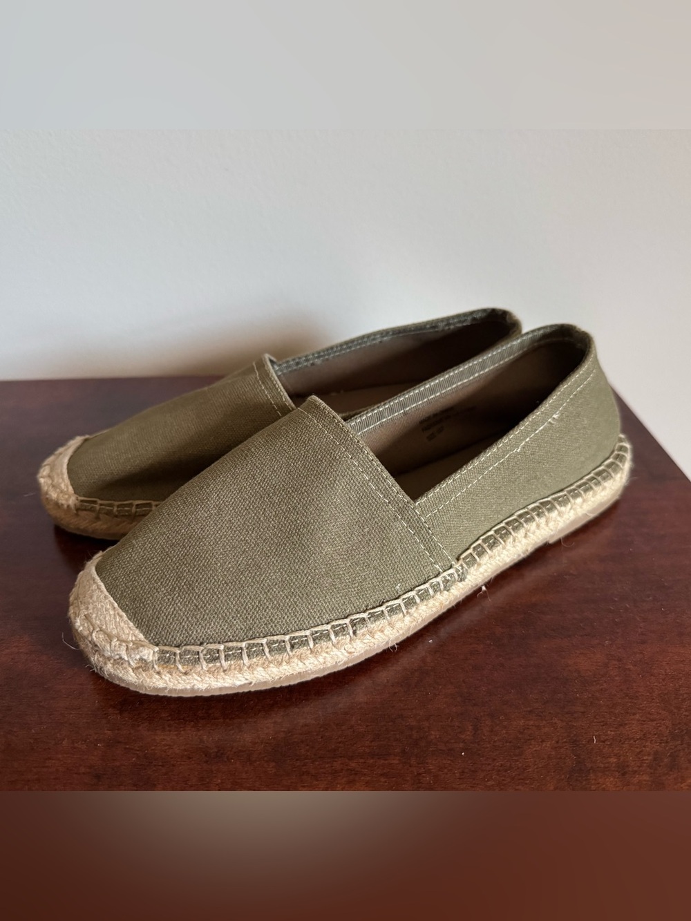 Women’s Olive Canvas Espadrilles Loafer Flats